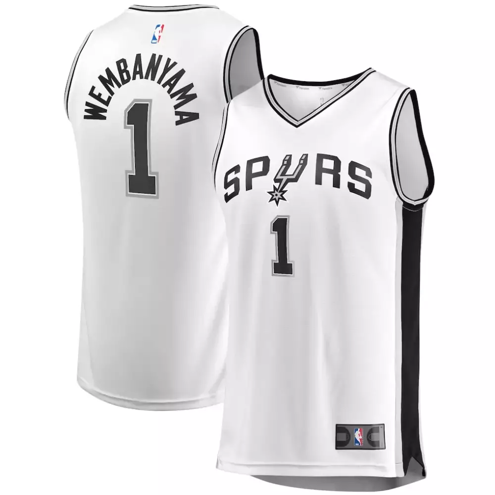 Victor Wembanyama San Antonio Spurs 2023 Fast Break Jersey | Replica Association Edition White | Fan Gear | For Men, Women & Youth