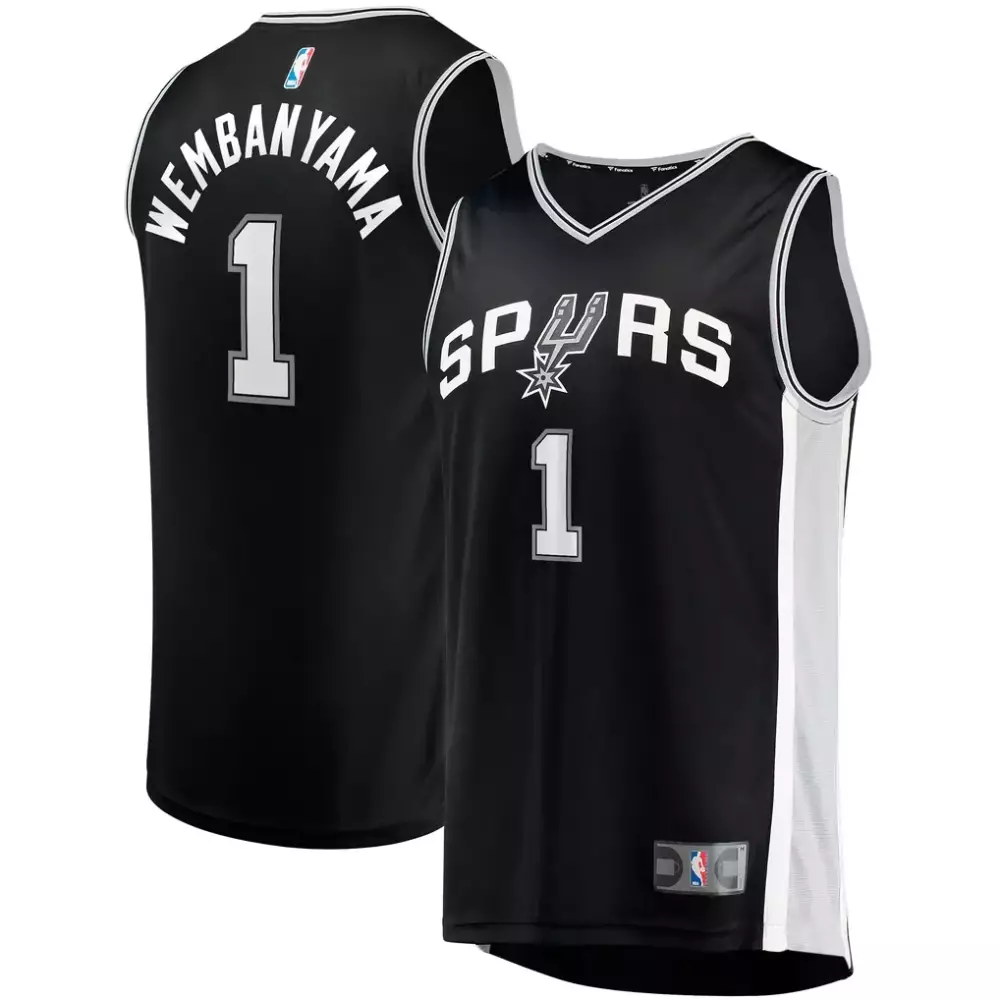 Wembanyama San Antonio Spurs Youth Fast Break Replica Jersey | Icon Edition Black | Fan Gear for Men, Women & Youth