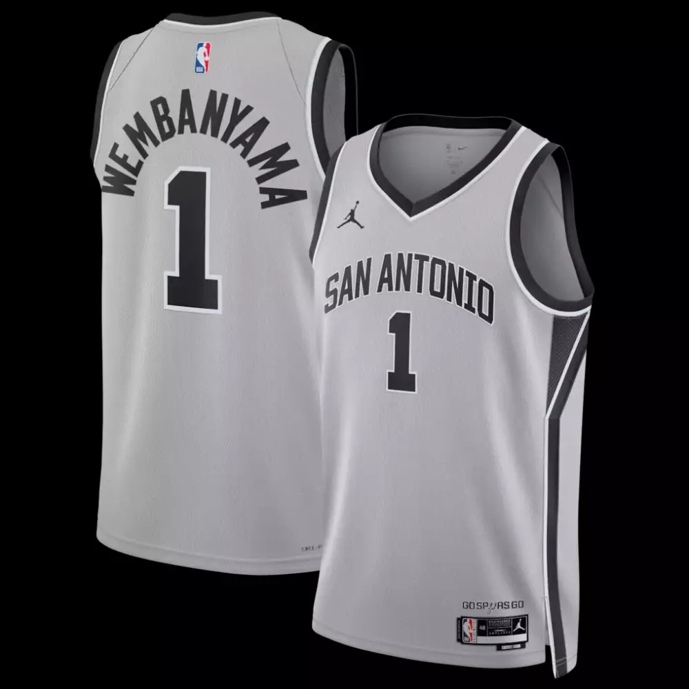 Wembanyama San Antonio Spurs Jordan Brand Unisex Swingman Jersey | Statement Edition Silver | Game Day Outfit for Men, Women & Youth