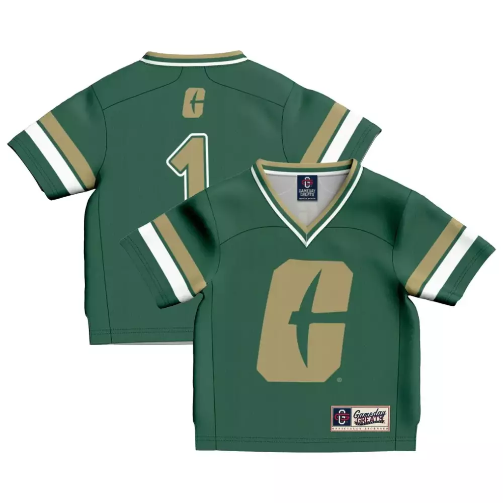 Charlotte 49ers Gameday Greats Toddler Football Jersey | Green Fashion Fan Gear | For Toddlers