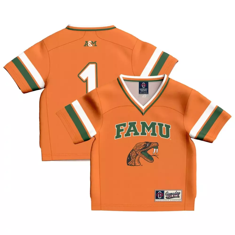 Florida A&M Rattlers Toddler Collegiate Football Jersey | Orange Fashion | For Men, Women & Youth
