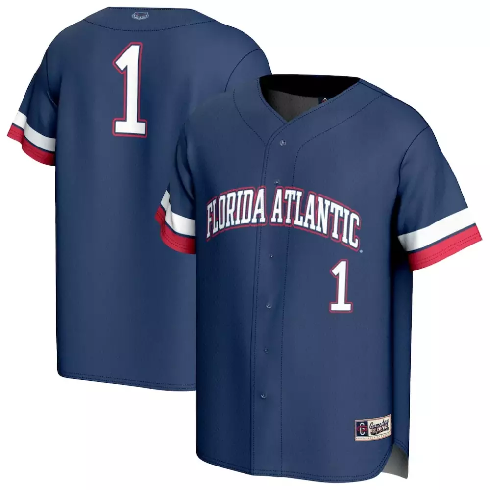 Florida Atlantic Owls 1 Gameday Greats Unisex Baseball Jersey | Navy | Collegiate Fashion | For Men, Women & Youth