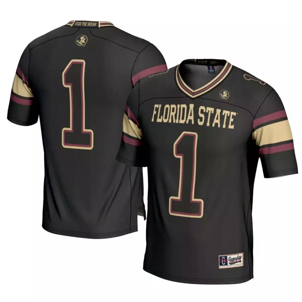 1 Florida State Seminoles Gameday Greats Football Jersey | Black | Game Day Outfit | For Men, Women & Youth
