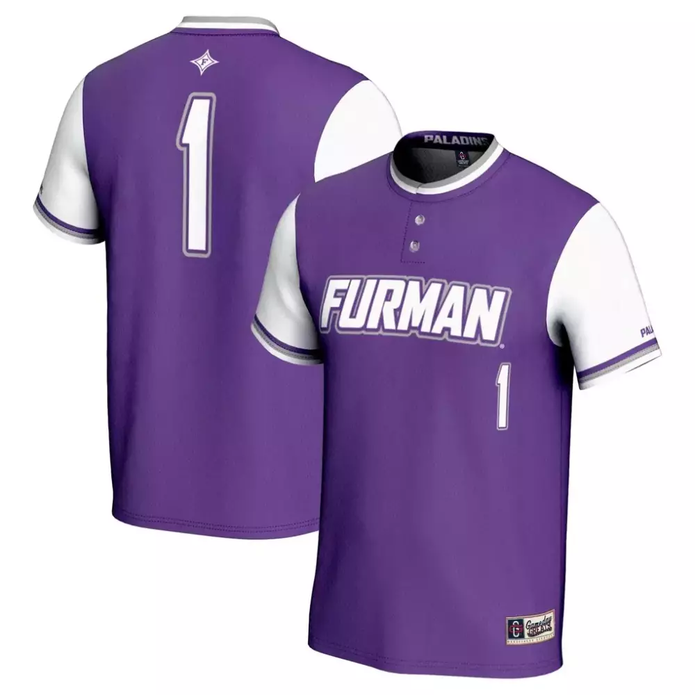 Custom Furman Paladins  1 Gameday Greats Lightweight Softball Baseball Jersey – Purple