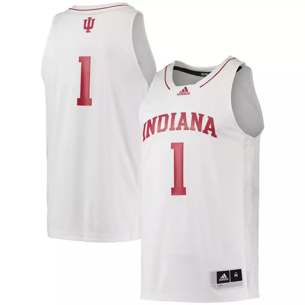 1 Indiana Hoosiers Adidas Swingman Team Basketball Jersey | White Color | Perfect Gift Idea for Fans | For Men, Women & Youth