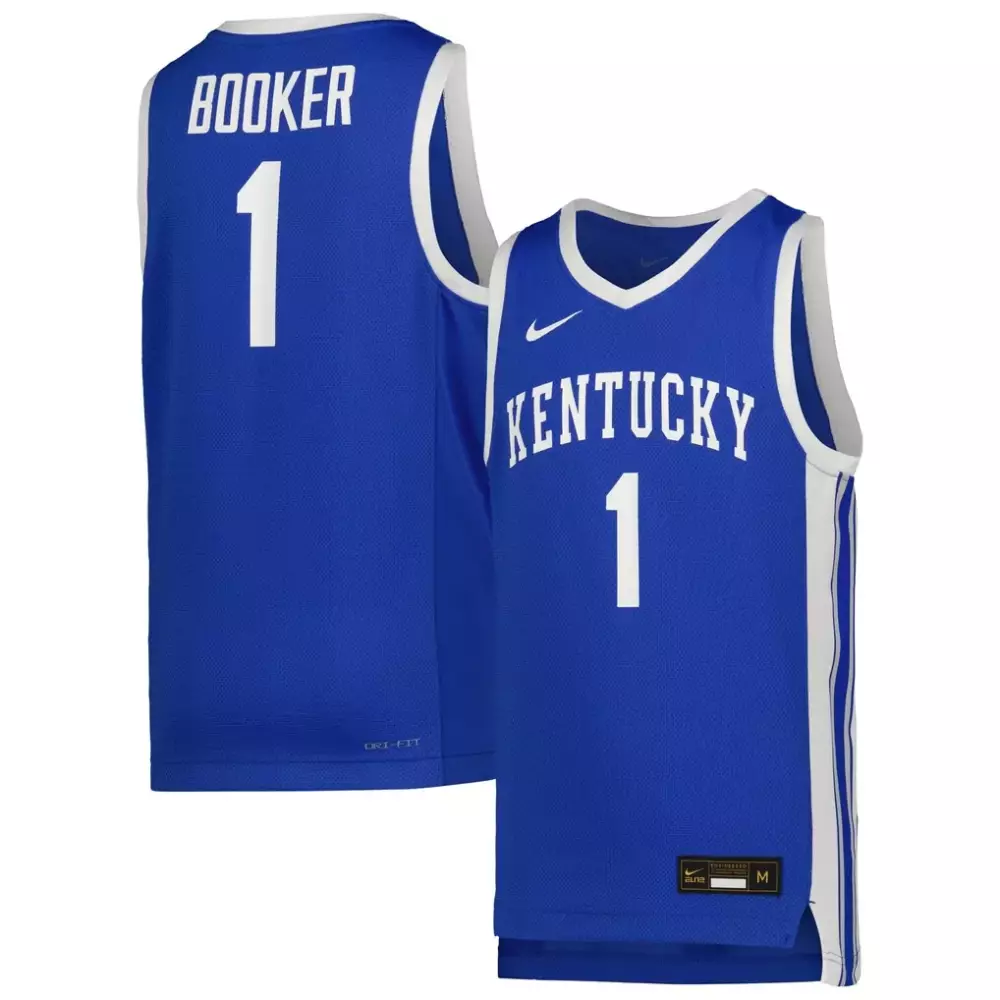 Custom Kentucky  1 Booker Icon Replica Basketball Royal Jersey – Blue