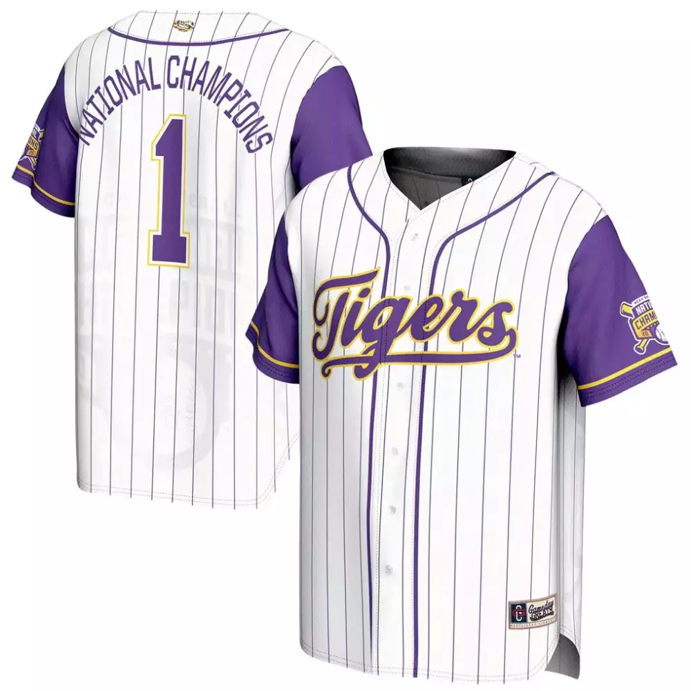 Unisex LSU Tigers Gameday Greats 2025 NCAA Baseball Champions Jersey | Lightweight | For Men, Women & Youth