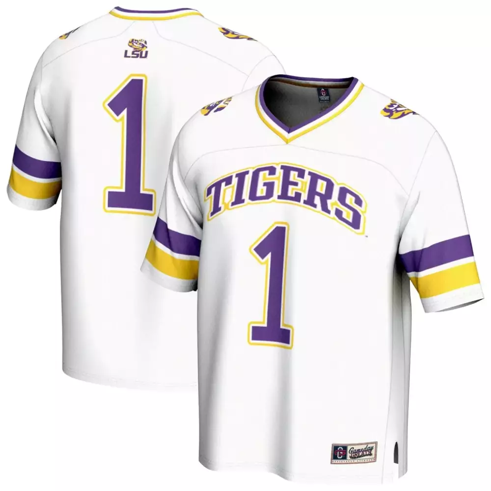 Youth LSU Tigers Gameday Greats Collegiate Football Fashion Jersey | White | Stylish Fan Gear | For Men, Women & Youth