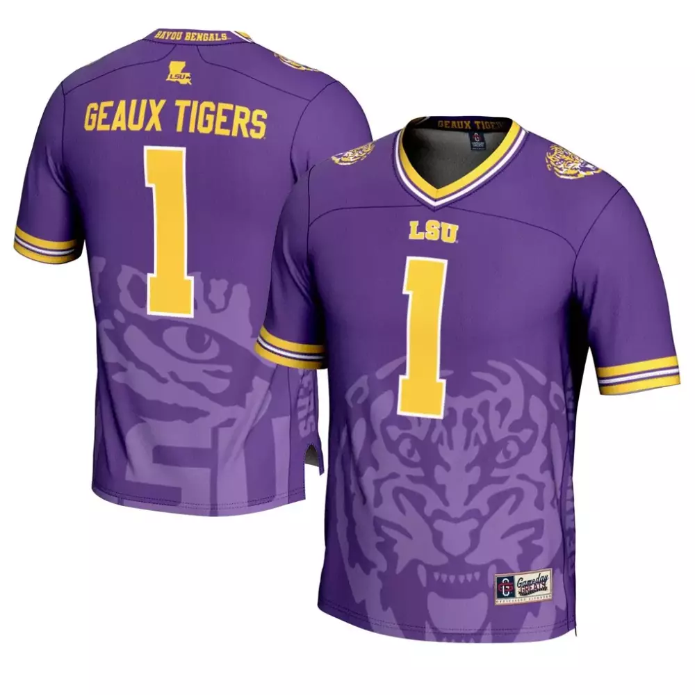 LSU Tigers Youth Gameday Greats Icon Print Football Jersey | Purple | Fashion Fan Gear | For Men, Women & Youth