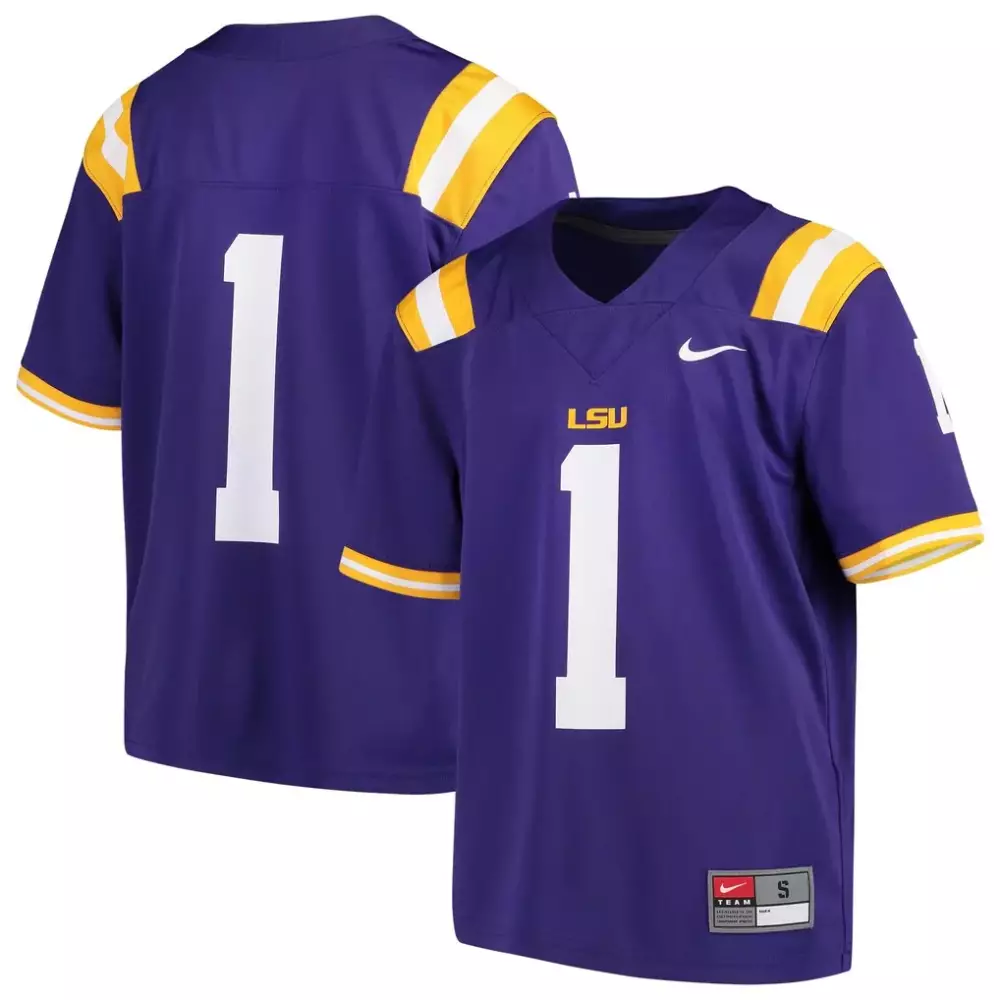 LSU Tigers Nike Youth Team Replica Football Jersey | Purple | Fashion Fan Gear | For Men, Women & Youth
