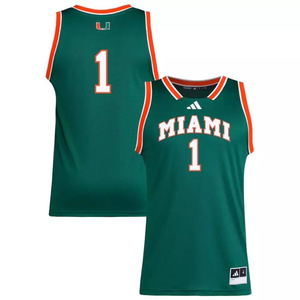 Miami Hurricanes 2025 Adidas Replica Swingman Jersey | Green | Fan Gear | For Men, Women & Youth