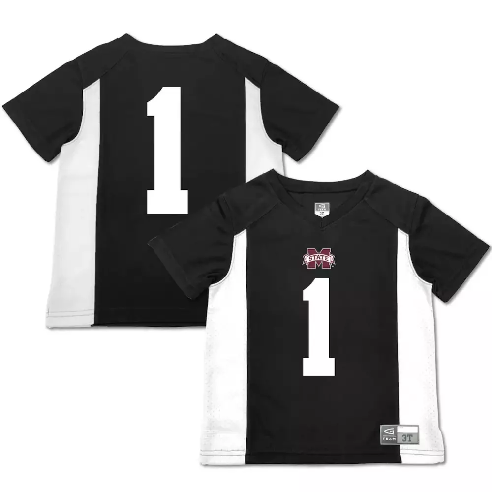 Personalized Mississippi State  1 Bulldogs Garb Football Replica Jersey – Black