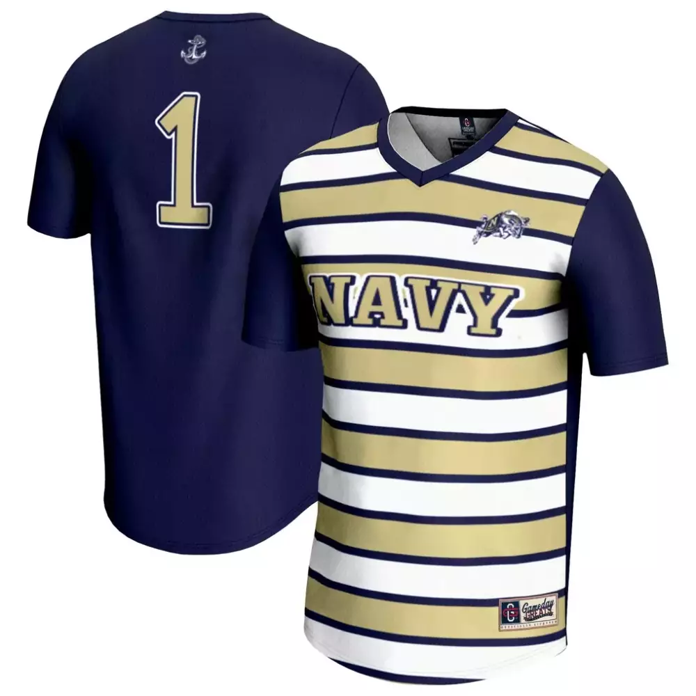 Custom Navy  Gameday Greats 1 Midshipmen Lightweight Soccer Fashion Stitched Jersey