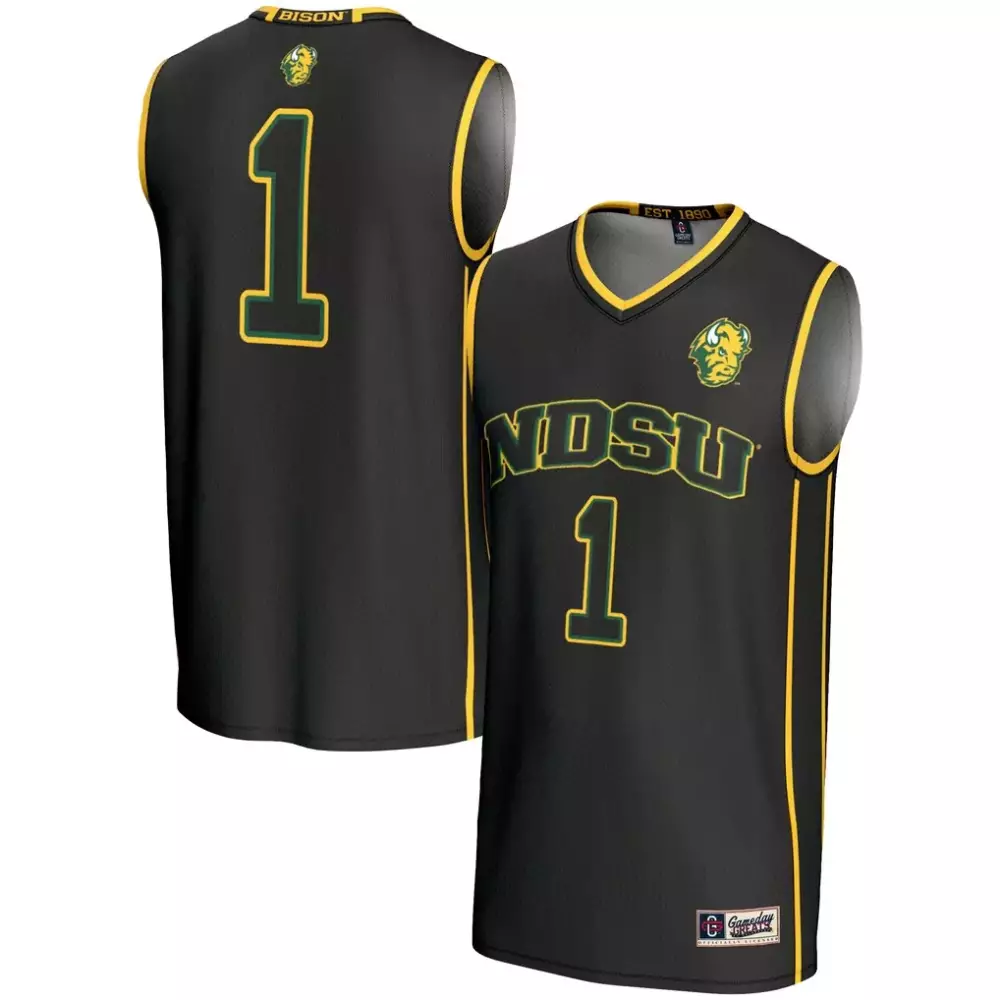 Customizable Ndsu  1 Bison Gameday Greats Lightweight Basketball Jersey – Black