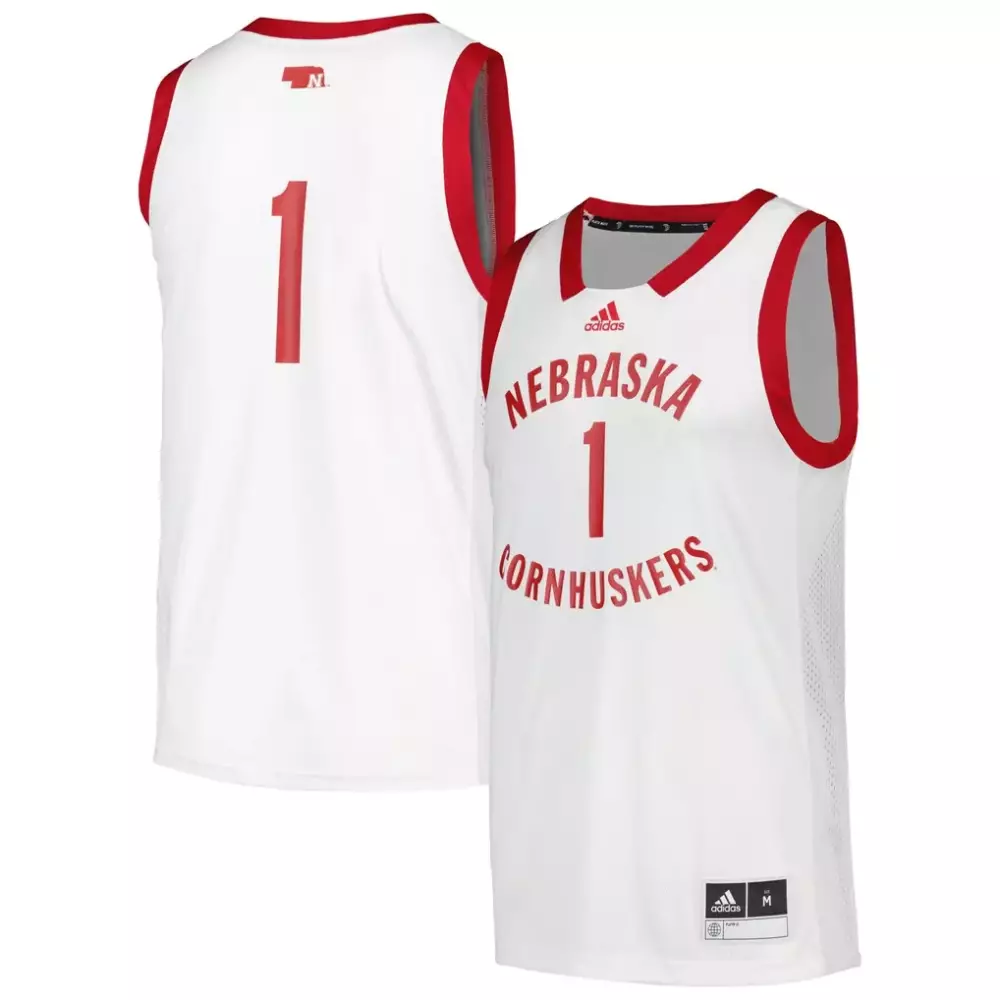 Personalized Nebraska Cornhuskers  1 Huskers Team Swingman Authentic Jersey – White