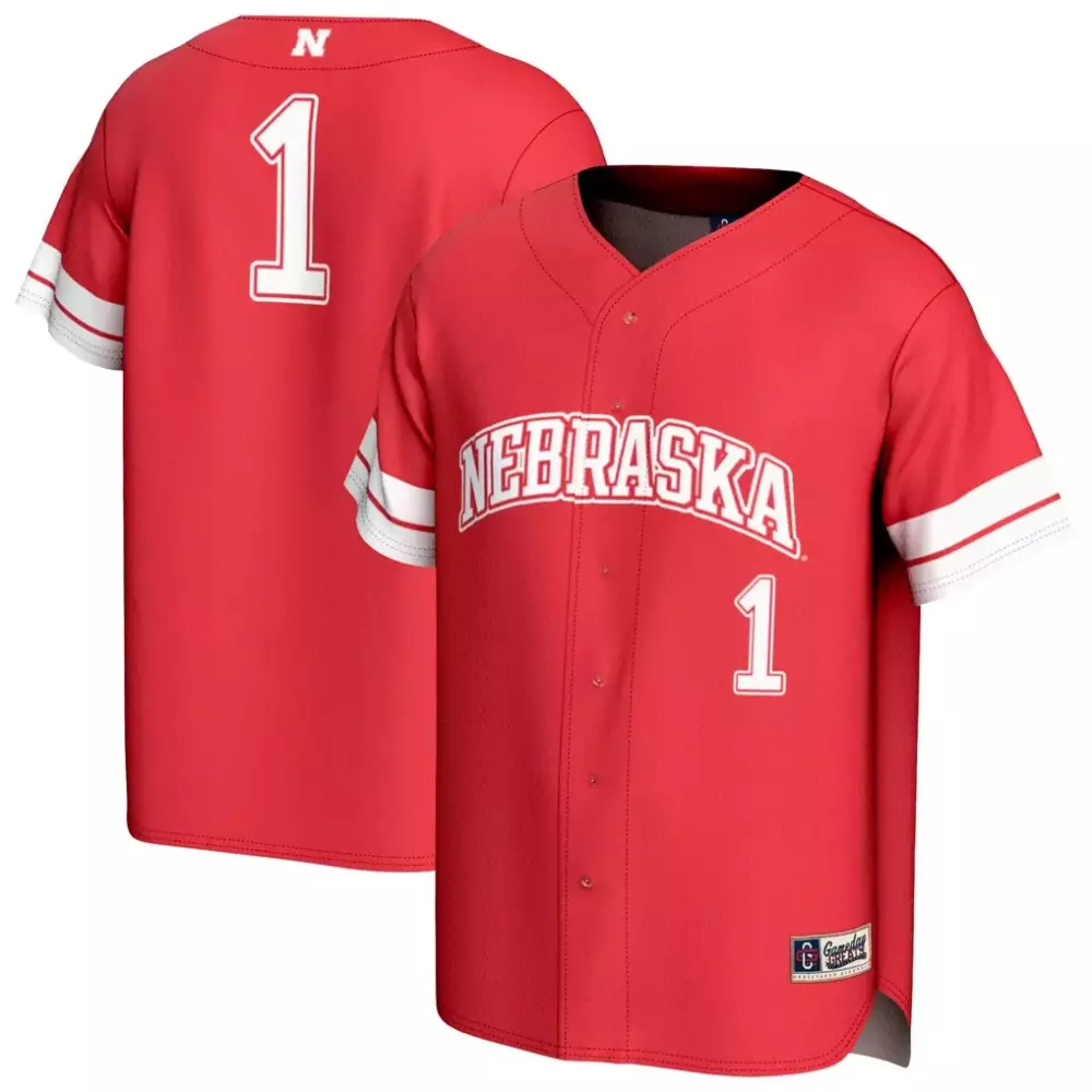 Personalized Nebraska Cornhuskers  1 Huskers Gameday Greats Lightweight Collegiate Baseball Fashion Scarlet Authentic Jersey – Red