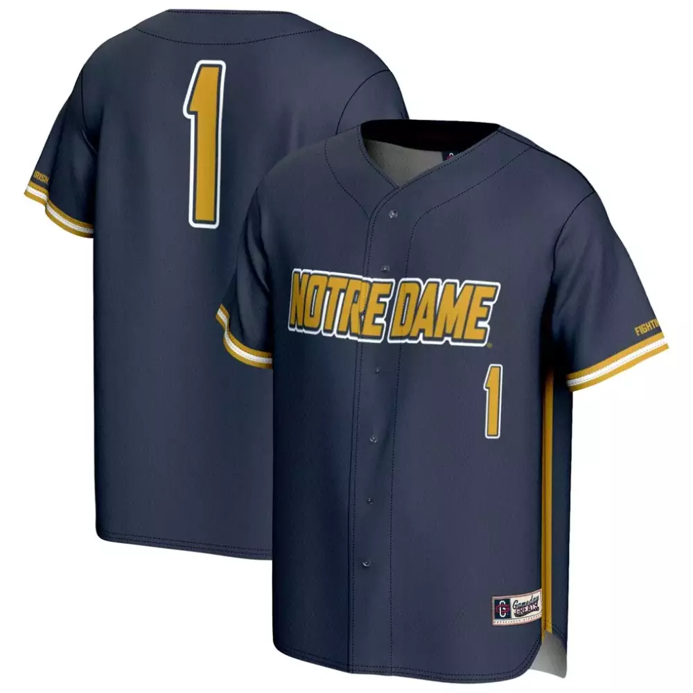 Notre Dame Fighting Irish Youth Lightweight Baseball Jersey | Navy Fashion Style | Game Day Outfit for Men, Women & Youth