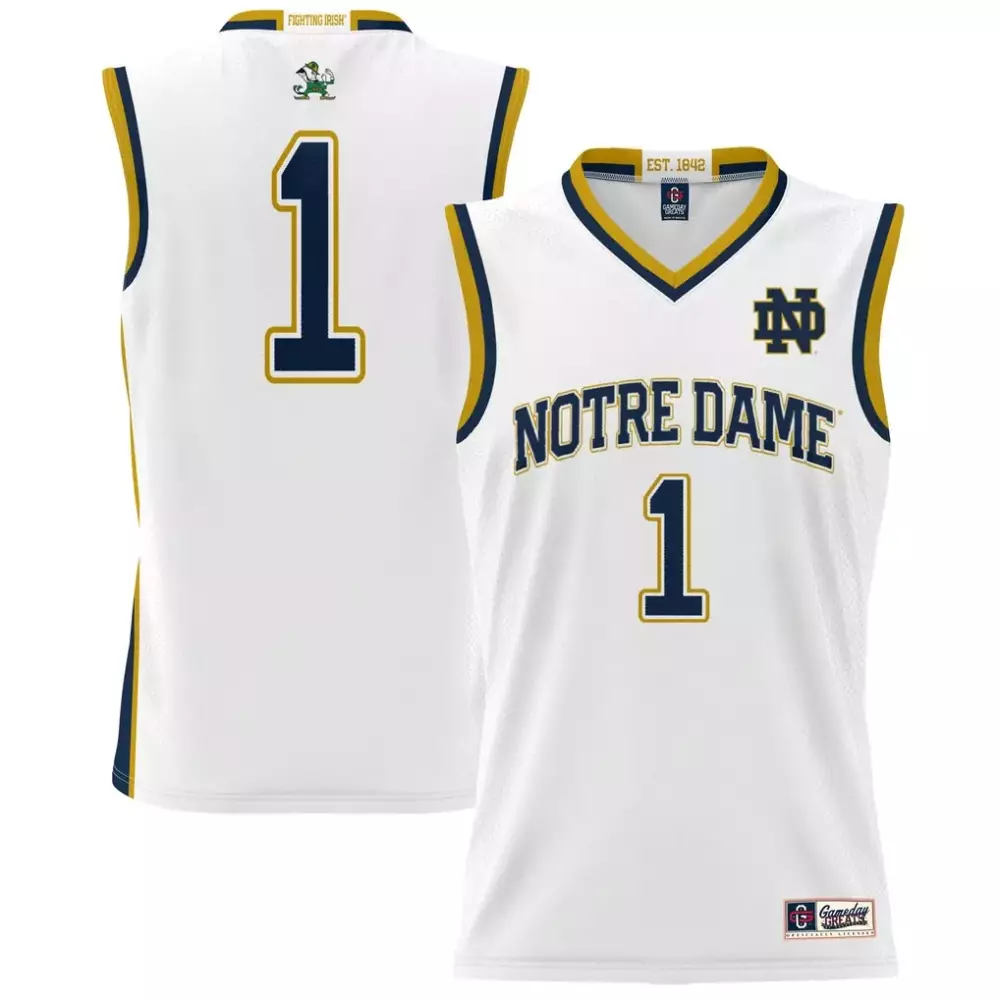 Notre Dame Fighting Irish Youth Lightweight Basketball Jersey | White Fashion Style | Game Day Outfit for Men, Women & Youth