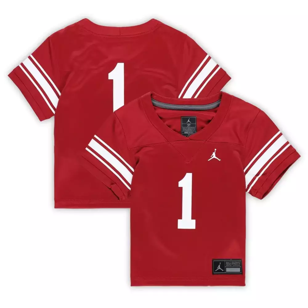 Custom Oklahoma Sooners  1 Alternate Untouchable Replica Football Crimson Replica Jersey – Red
