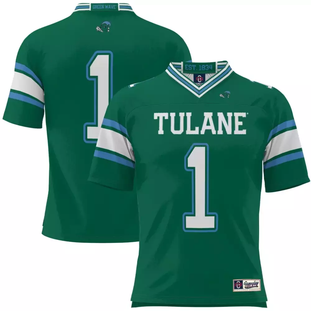 Custom Tulane Green Wave  Est. 1834 Gameday Greats 1 Football Jersey