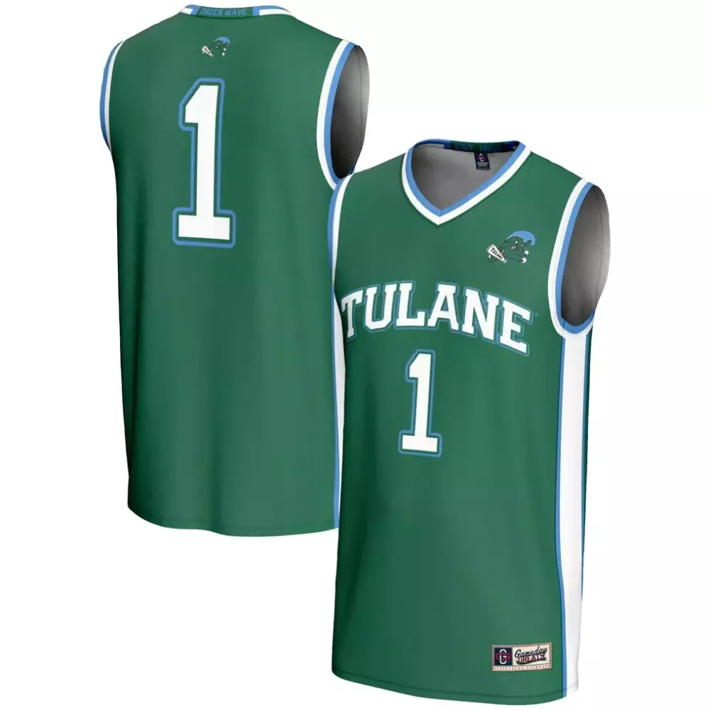 Personalized Tulane  1 Wave Gameday Greats Lightweight Basketball Jersey – Green
