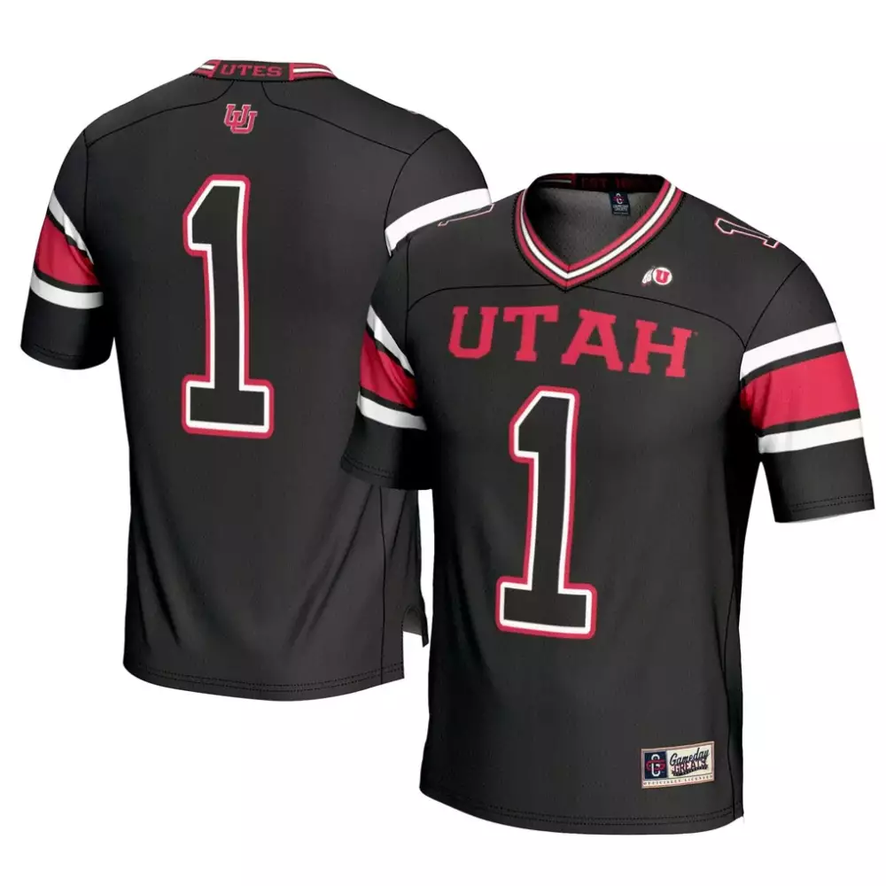 Personalized Utah Utes  1 Gameday Greats Football Football Jersey – Black