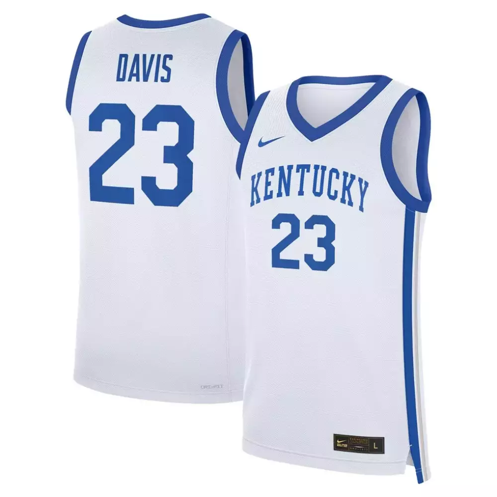 Custom Kentucky  Anthony Davis Wildcats Performance Replica Basketball Jersey – White