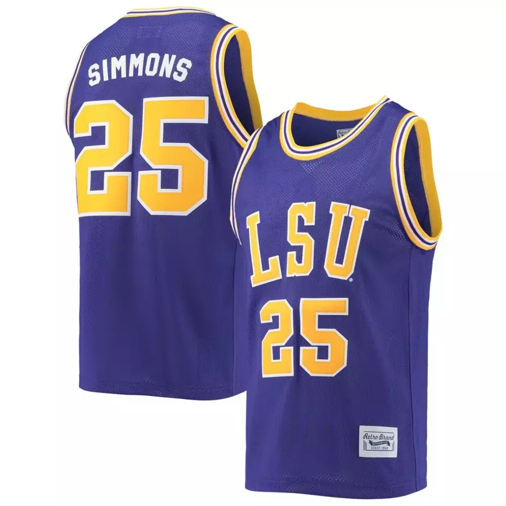 Ben Simmons LSU Tigers Retro Brand Classic Basketball Jersey | Purple Fan Gear | For Men, Women & Youth