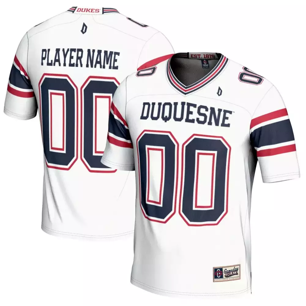 Duquesne Dukes Gameday Greats NIL Pick a Player Football Jersey | White | Limited Edition Fan Gear for Men, Women & Youth
