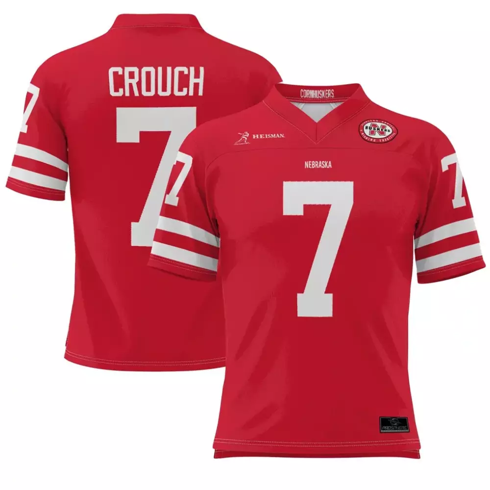 Customizable Nebraska Cornhuskers  Heisman Eric Crouch Huskers Gameday Greats Football Scarlet Stitched Jersey – Red