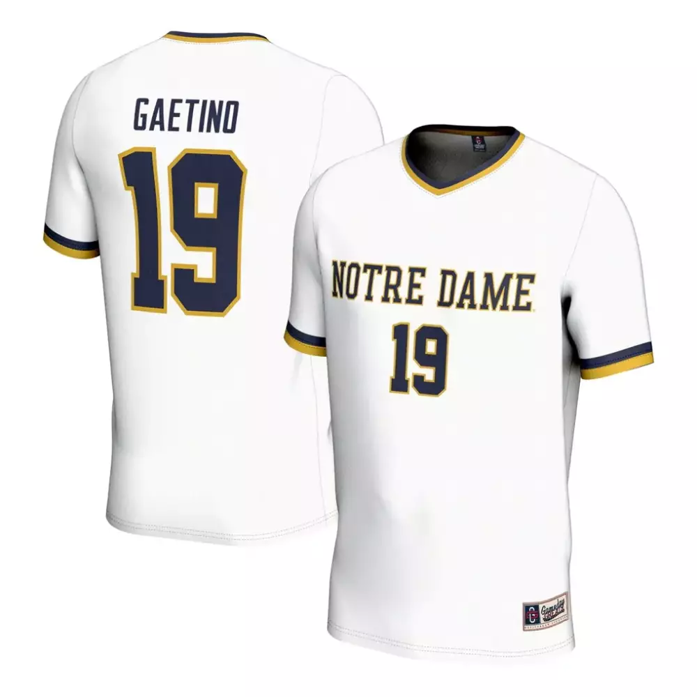 Eva Gaetino Notre Dame Fighting Irish Women's Soccer Jersey | Gameday Greats White | Fashion Fan Gear for Men, Women & Youth