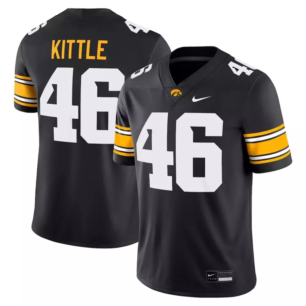 George Kittle 46 Iowa Hawkeyes Nike Alumni Game Jersey | Black Stitched Fan Gear | For Men, Women & Youth