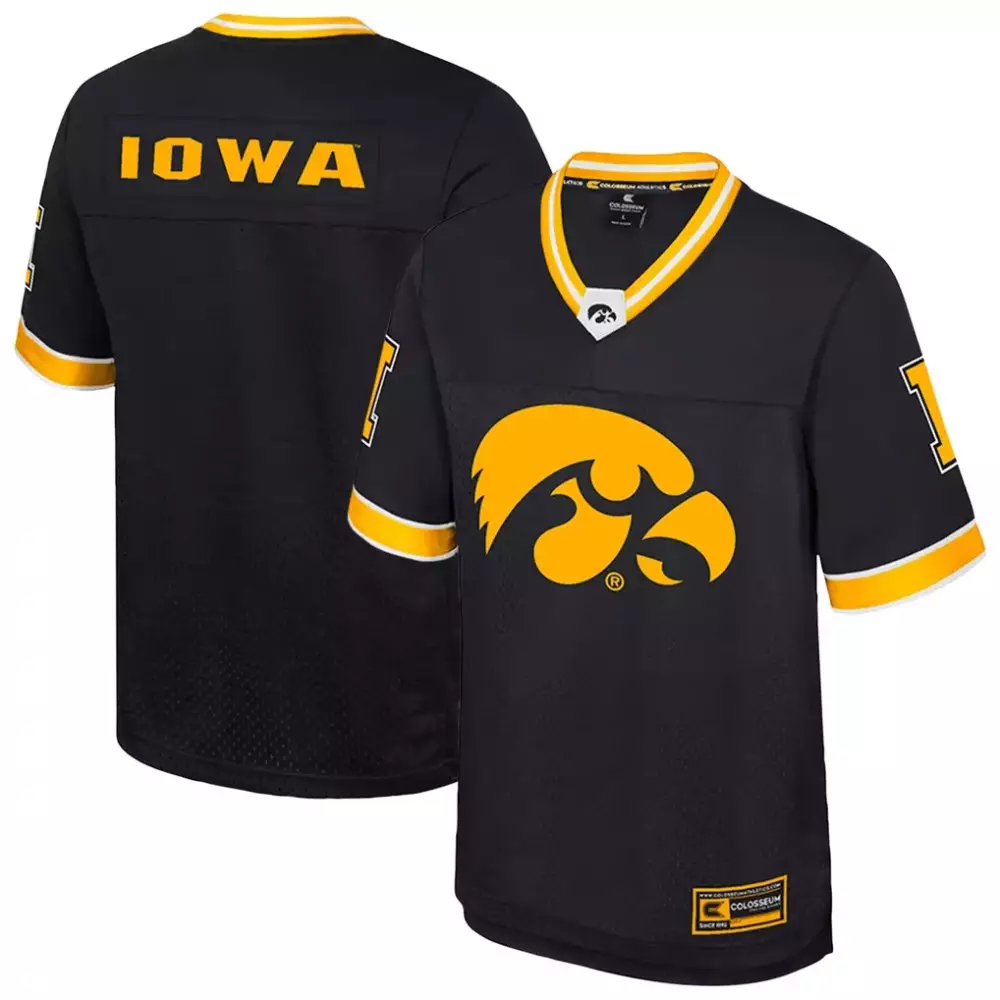 Iowa Hawkeyes Colosseum Nothing But the Hits Black Football Jersey | Classic Fan Gear for All | For Men, Women & Youth