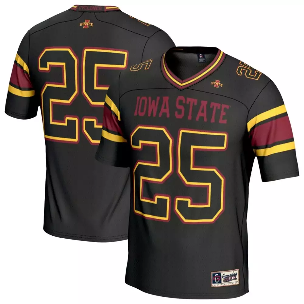 Iowa State Cyclones Gameday Greats Unisex Lightweight Collegiate Football Fashion Jersey | Black | Fan Gear for Game Day | For Men, Women & Youth