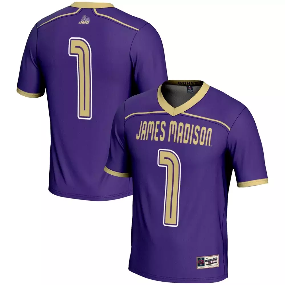 Custom James Madison Dukes  Jmu Gameday Greats 1 Lightweight Lacrosse Football Jersey – Purple
