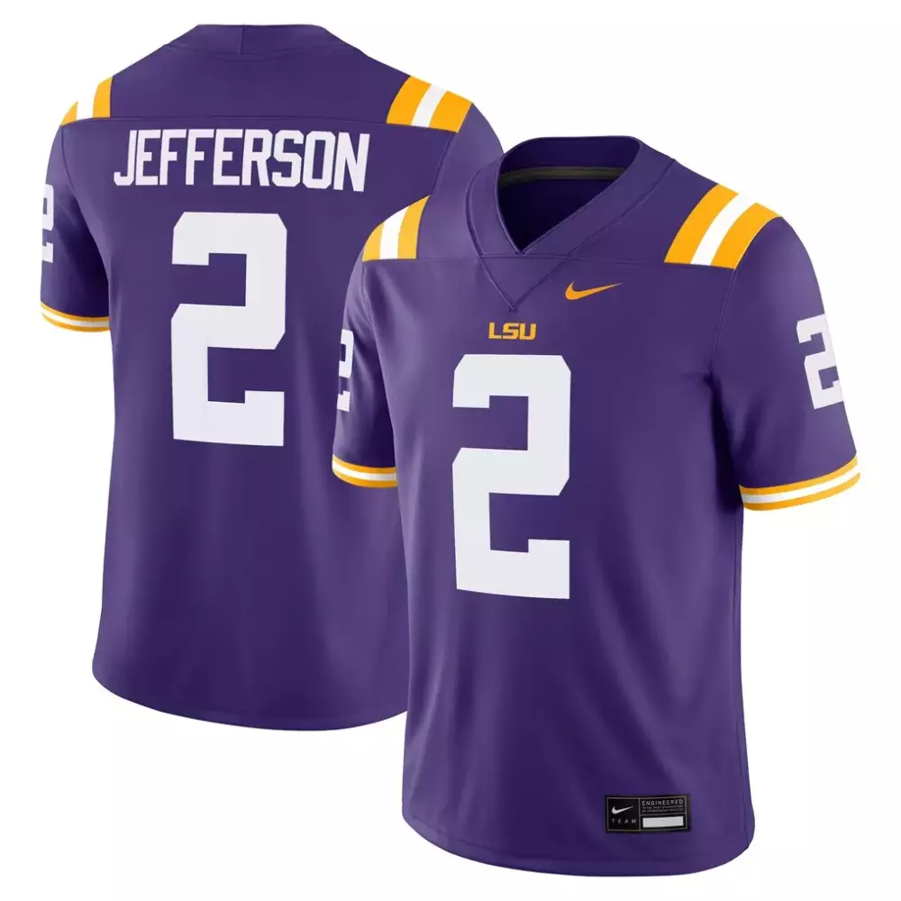 Justin Jefferson Purple Player Game Jersey | LSU Tigers Nike Edition | For Men, Women & Youth