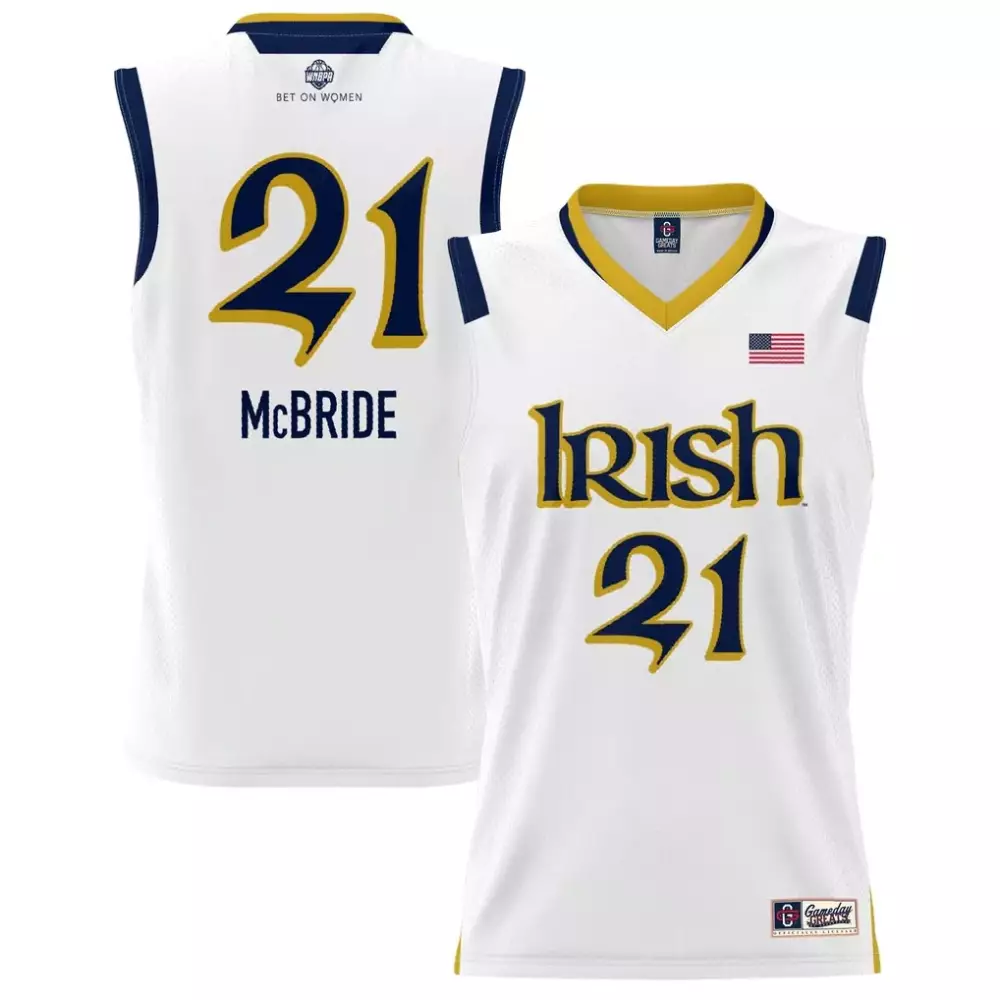Kayla McBride Notre Dame Fighting Irish Youth Jersey | Lightweight White Alumni Style | Game Day Fan Gear | For Men, Women & Youth