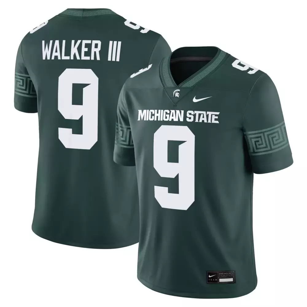 Custom Michigan State  Kenneth Walker Iii Spartans Player Game Football Jersey – Green