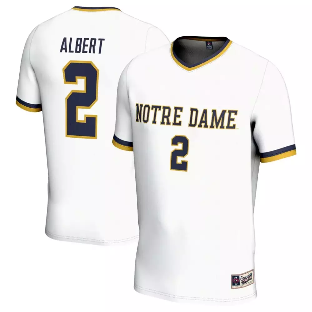 Korbin Albert Notre Dame Fighting Irish Women's Soccer Jersey | Lightweight White Fashion Style | Perfect for Game Day | For Men, Women & Youth