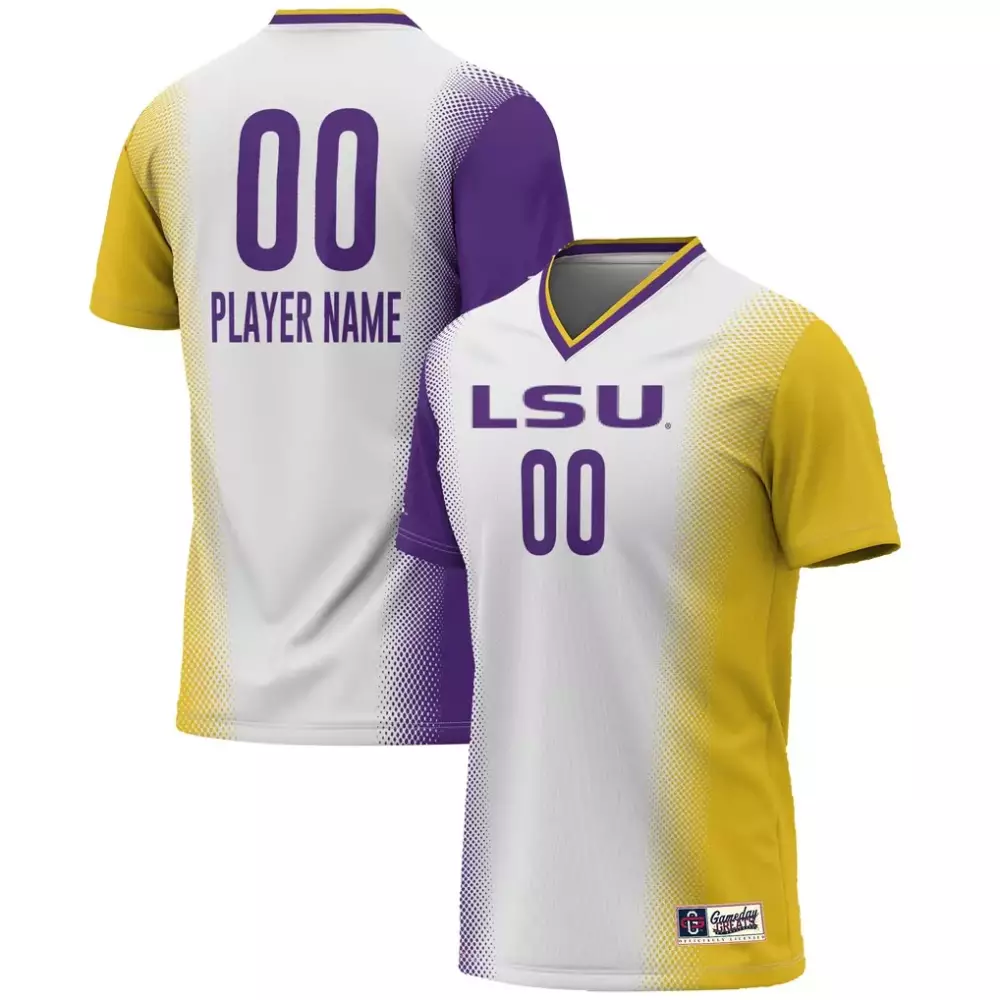 LSU Tigers Gameday Greats Unisex NIL Pick a Player Lightweight Women's Soccer Jersey | White | Game Day Outfit for Men, Women & Youth