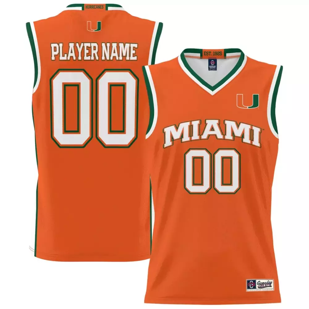 Miami Hurricanes Gameday Greats Unisex NIL Pick A Player Lightweight Men's Basketball Jersey | Orange Color | Fan Gear for Men, Women & Youth
