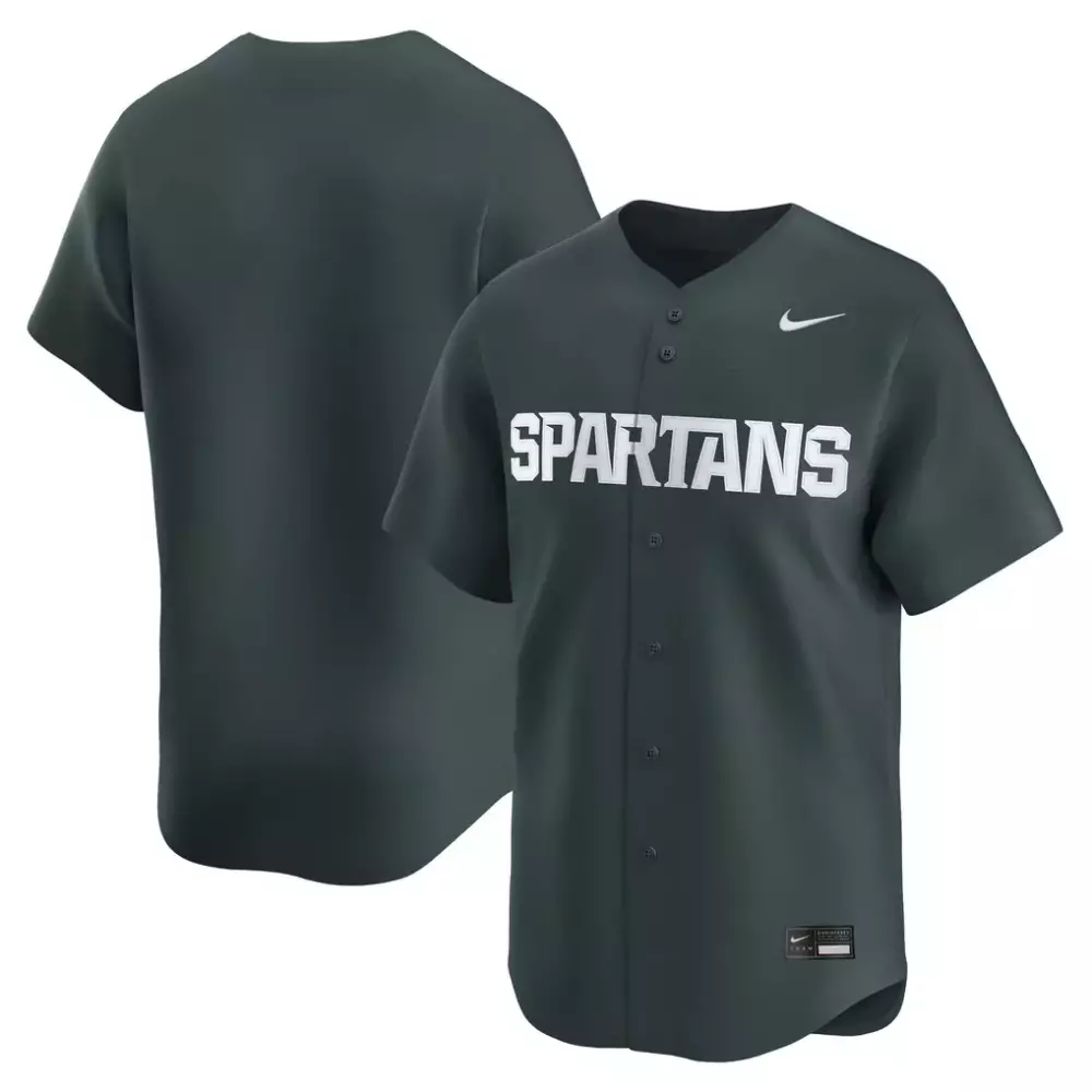 Personalized Michigan State  Spartans College Limited Baseball Green Jersey – Charcoal