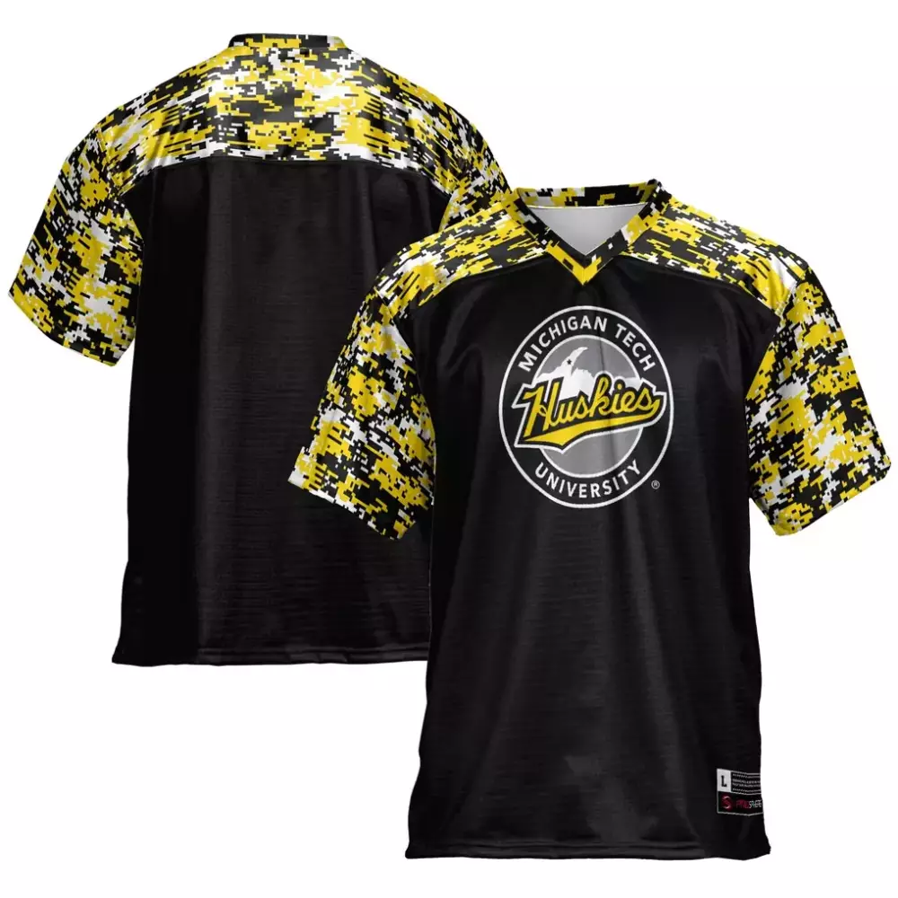 Personalized Michigan  Tech Huskies Gameday Greats Football Jersey – Black