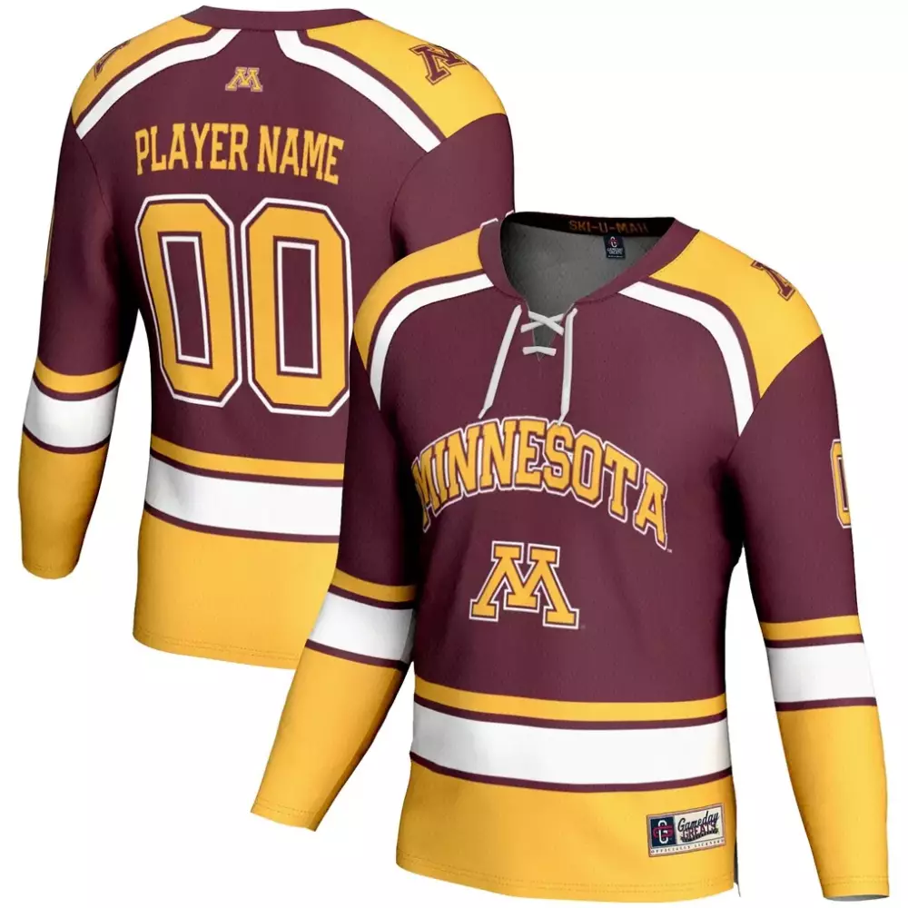 Personalized Minnesota Wild  Golden Gophers Gameday Greats Nil Pick Player Hockey Replica Jersey – Maroon