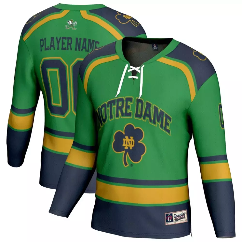 Notre Dame Fighting Irish Gameday Greats Unisex Hockey Jersey | Pick a Player | Green Fan Gear for Men, Women & Youth