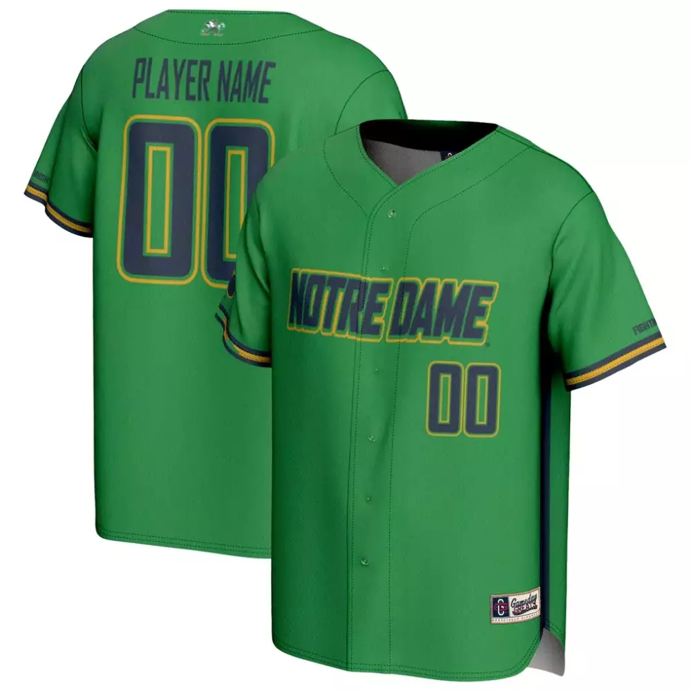 Notre Dame Fighting Irish Gameday Greats Youth NIL Pick a Player Baseball Lightweight Jersey | Green | Fan Gear for All Ages