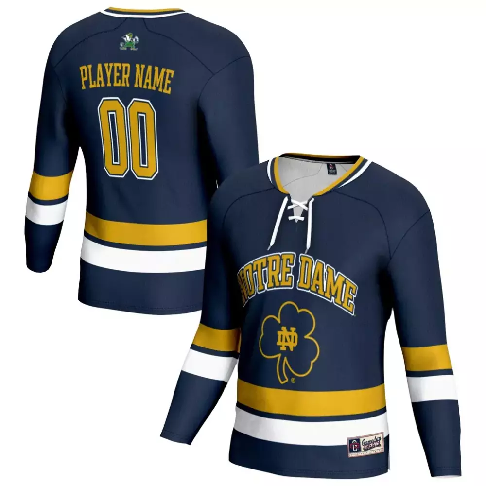 Notre Dame Fighting Irish Youth NIL Pick a Player Lightweight Hockey Jersey | Navy | Fan Gear for Men, Women & Youth