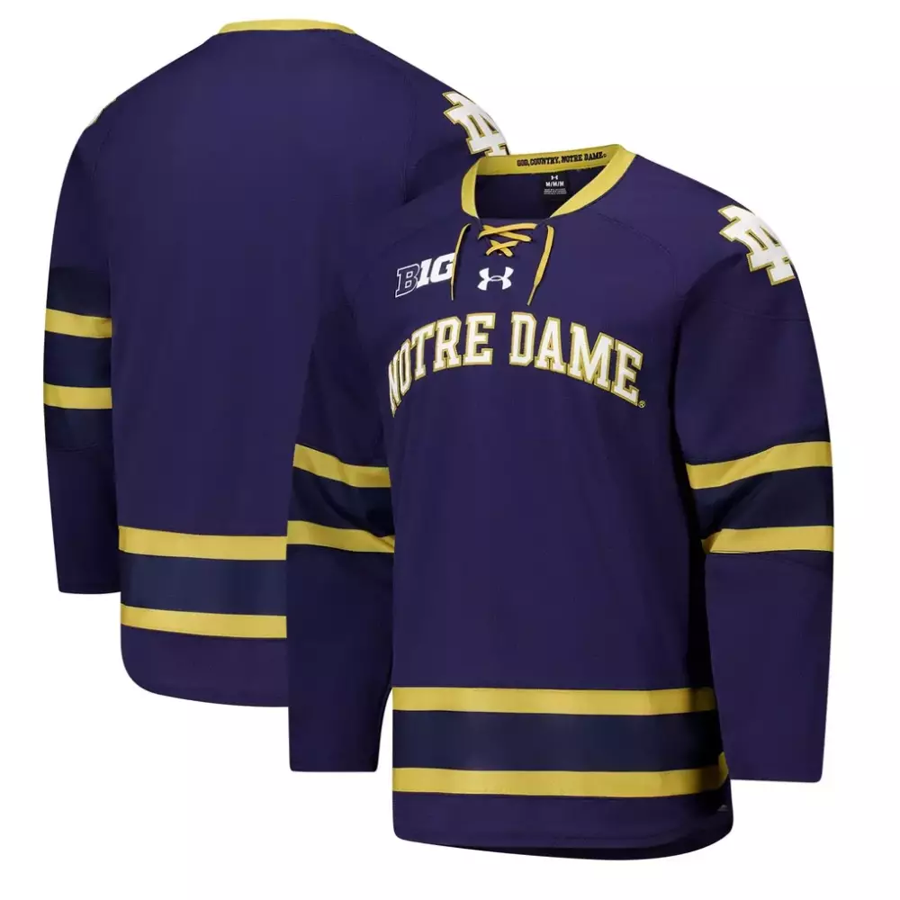 Notre Dame Fighting Irish Under Armour Replica Hockey Jersey | Navy | For Men, Women & Youth