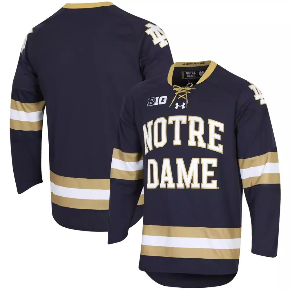 Notre Dame Fighting Irish Under Armour UA Replica Hockey Jersey | Navy | For Men, Women & Youth