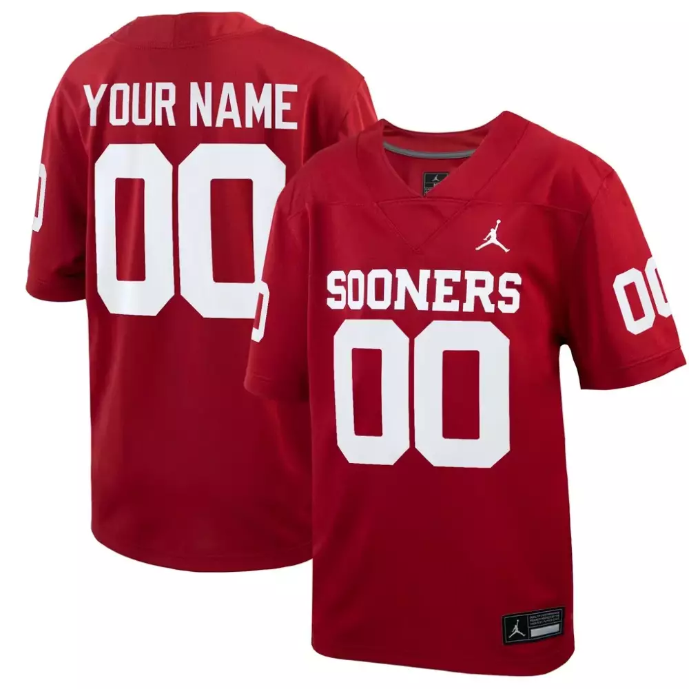 Customizable Oklahoma Sooners  Brand Custom Football Game Replica Jersey – Crimson